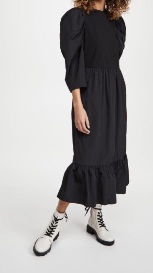 Sea Nadja Taffeta Combo Midi Dress